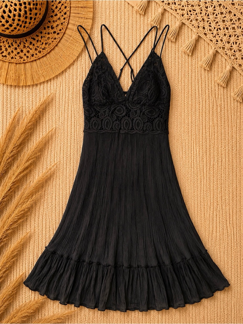 PINK Victoria's Secret Black Lace Mini Dress